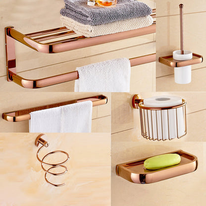 BowLift | 6-piece Bathroom Accessory Set Vintage Brass Bath Hardware Set