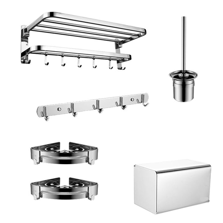 Kalsten | Contemporary bathroom accessory set made of chrome-plated stainless steel with bathrobe hooks/towel rail
