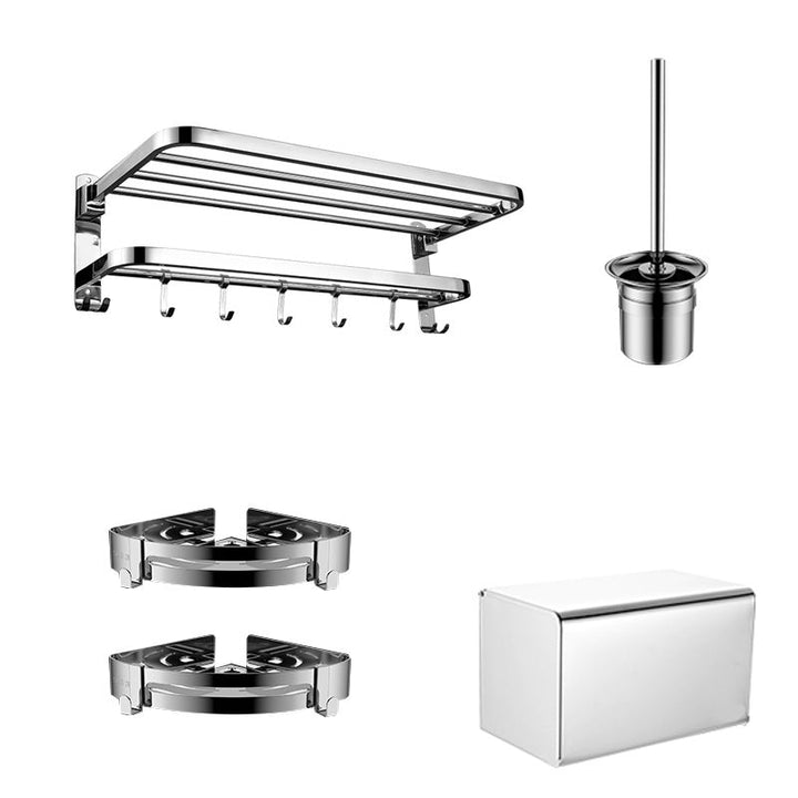 Kalsten | Contemporary bathroom accessory set made of chrome-plated stainless steel with bathrobe hooks/towel rail