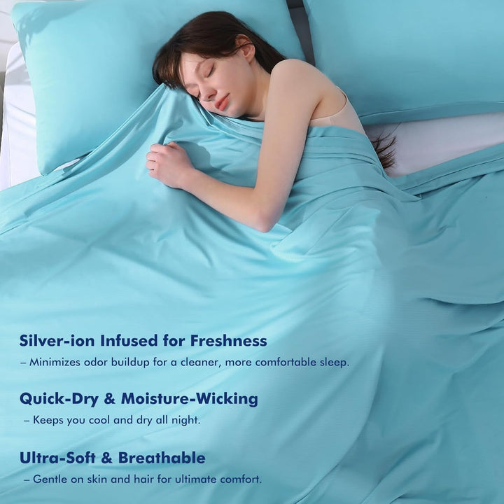 Blue Cooling Blanket –Silver Ion Freshness,  3.0, Lightweight for Hot Sleepers | Kalsten