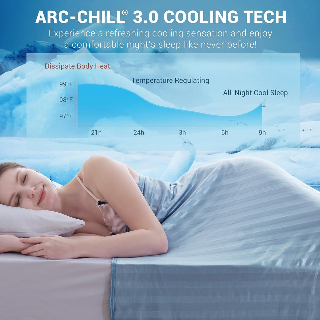 Cooling Fabric Q-max>0.5  Double-Sided Summer Blanket of Color Blue | Kalsten
