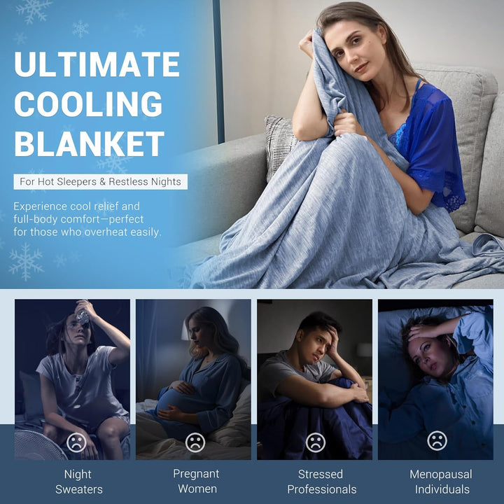 Blue Cooling Blanket –  3.0, Q-Max>0.5, Multi-Size Options | Kalsten
