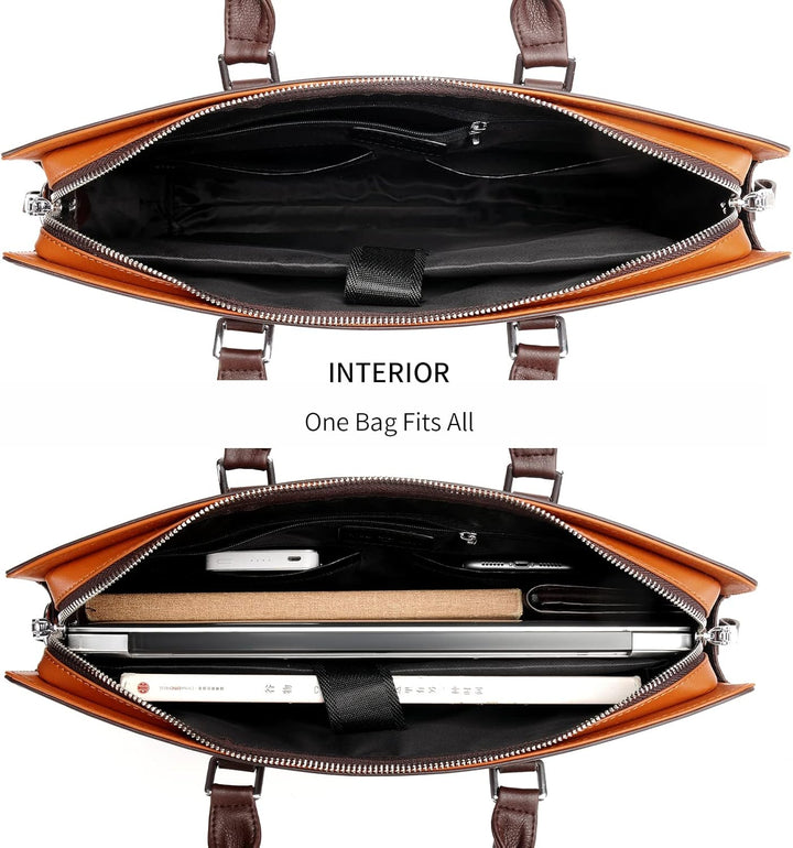 Genuine Leather Multi-Compartment Business Briefcase for Professionals | Kalsten