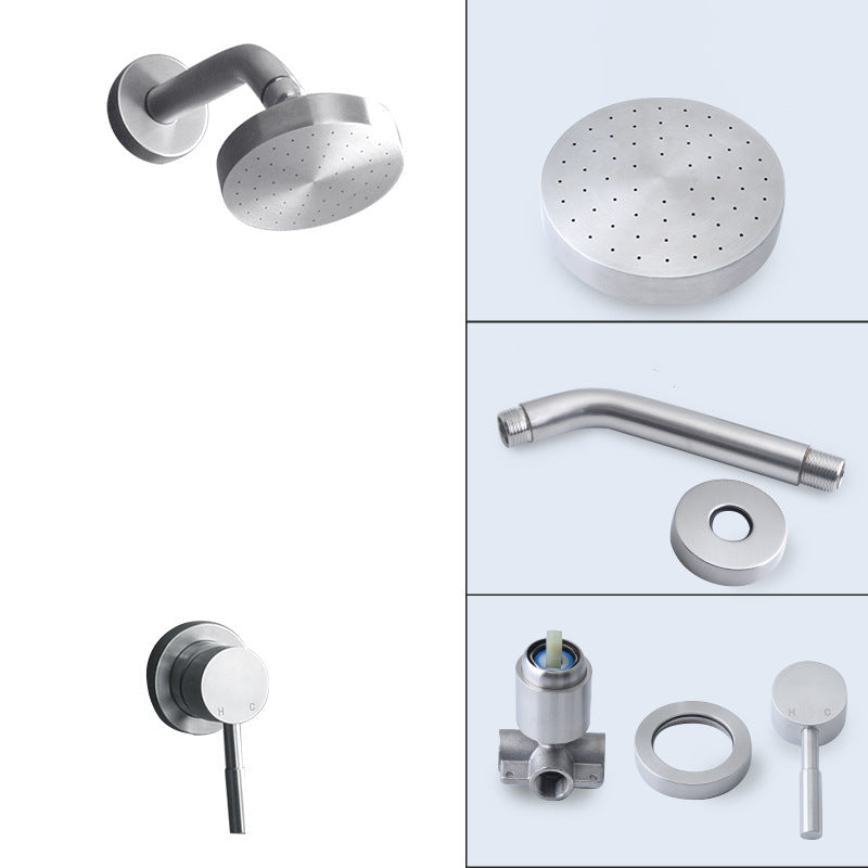 Kalsten | Stainless Steel Shower Combination Round Fixed Shower Head with Shower Arm
