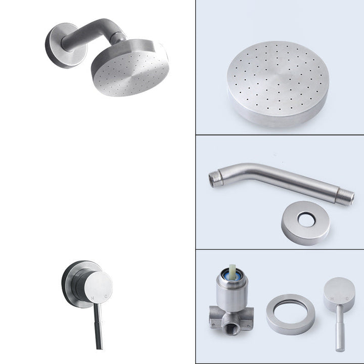 Kalsten | Stainless Steel Shower Combination Round Fixed Shower Head with Shower Arm