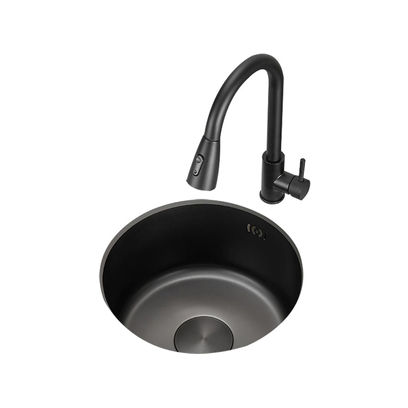 BowLift | Kitchen Sink Round Single Bowl Color and Scratch Resistant Under-mounted Stainless Steel Kitchen Sink