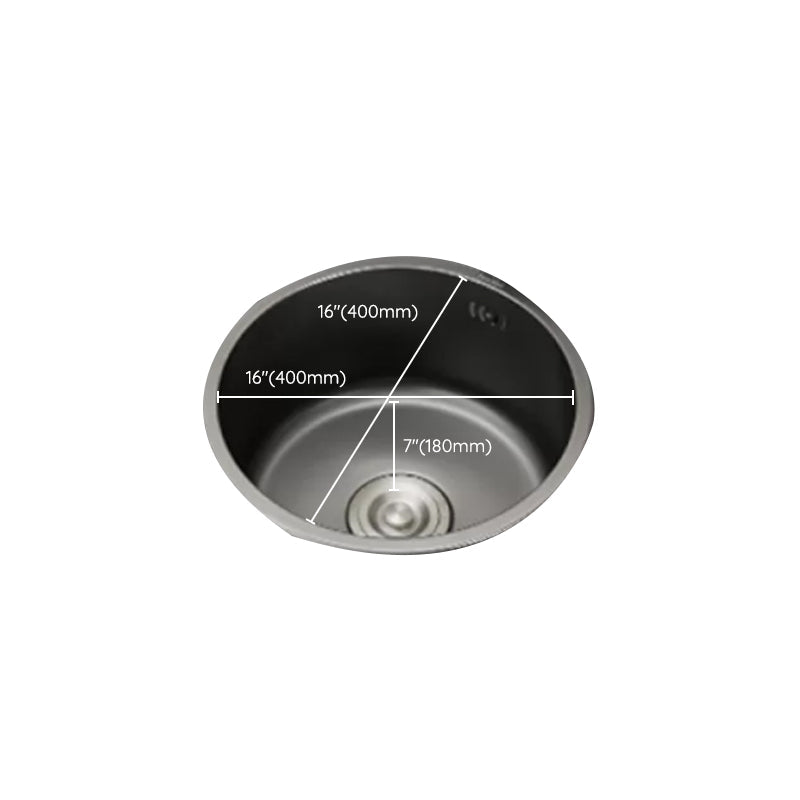 BowLift | Kitchen Sink Round Single Bowl Color and Scratch Resistant Under-mounted Stainless Steel Kitchen Sink
