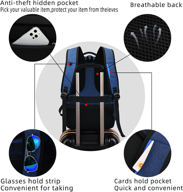 Water-Resistant Travel Laptop Backpack with USB Port & Organised Storage | Kalsten