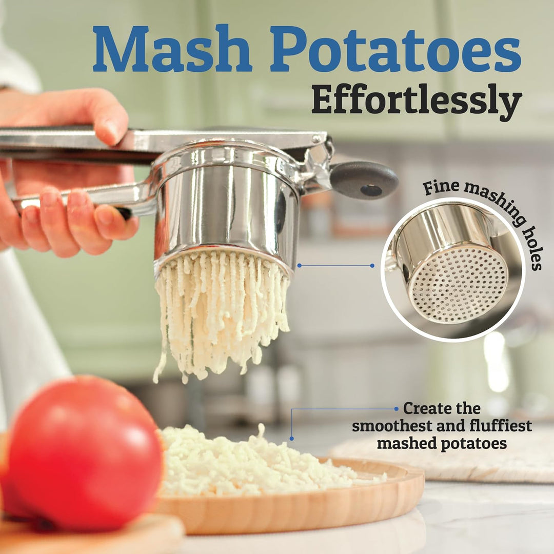 Kalsten | PureMasher Pro Stainless Steel Potato Masher 15oz | Extra Large Capacity | For Mashed Potatoes, Vegetables & Fruits | Lump-Free & Durable