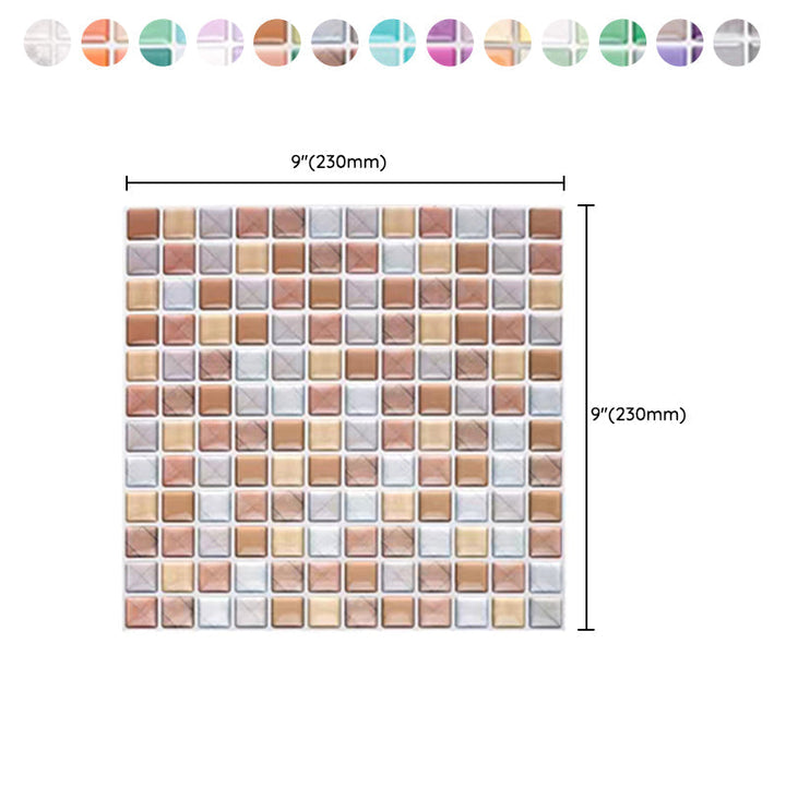 Kalsten | Plastic Peel & Stick Mosaic Tile Waterproof Peel & Stick Mosaic Tile with Square Shape