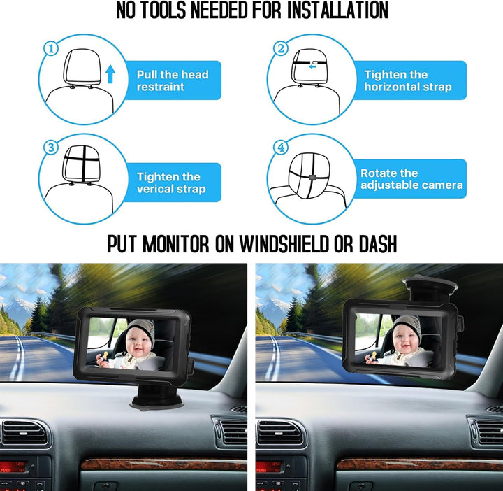 Kalsten | Baby Car Mirror with 1080P Camera & 4.3'' Screen – Solvian