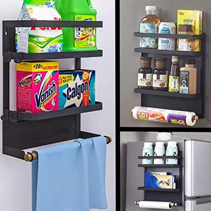 Kalsten | Magnetic Fridge Spice Rack with Paper Towel Holder – Oryden