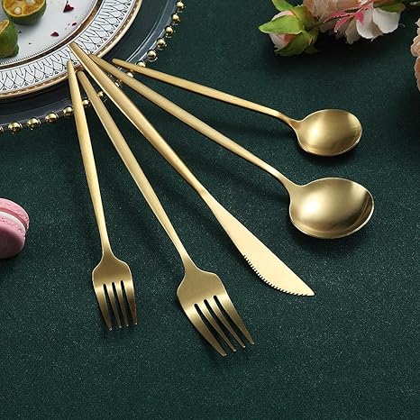 Minimalist Luxury Cutlery Set – 20 pieces, Titanium & Stainless Steel Kalsten