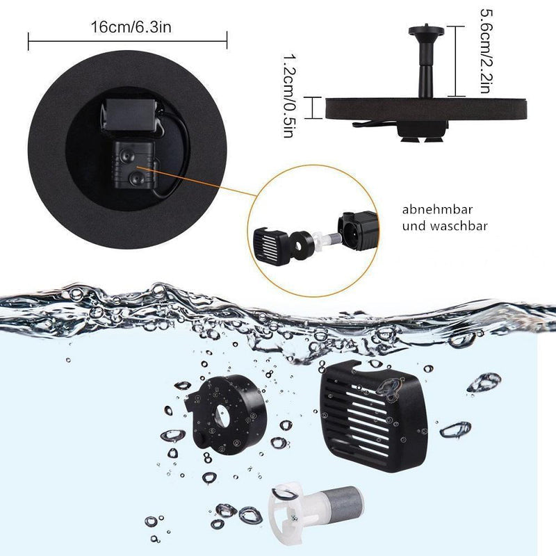Kalsten | Solar Energy Fountain Pump WaterSoft – For Pond, Birdbath or Garden Decoration