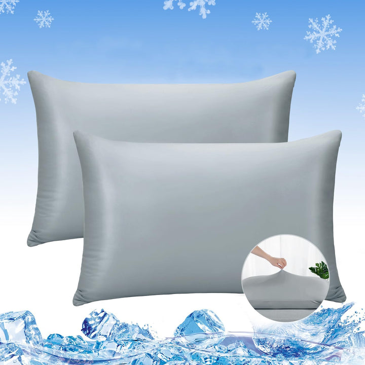 2-Pack Premium Silky Super Cooling Dark Gray Pillowcases –  Extreme Q-Max 0.5 | Kalsten