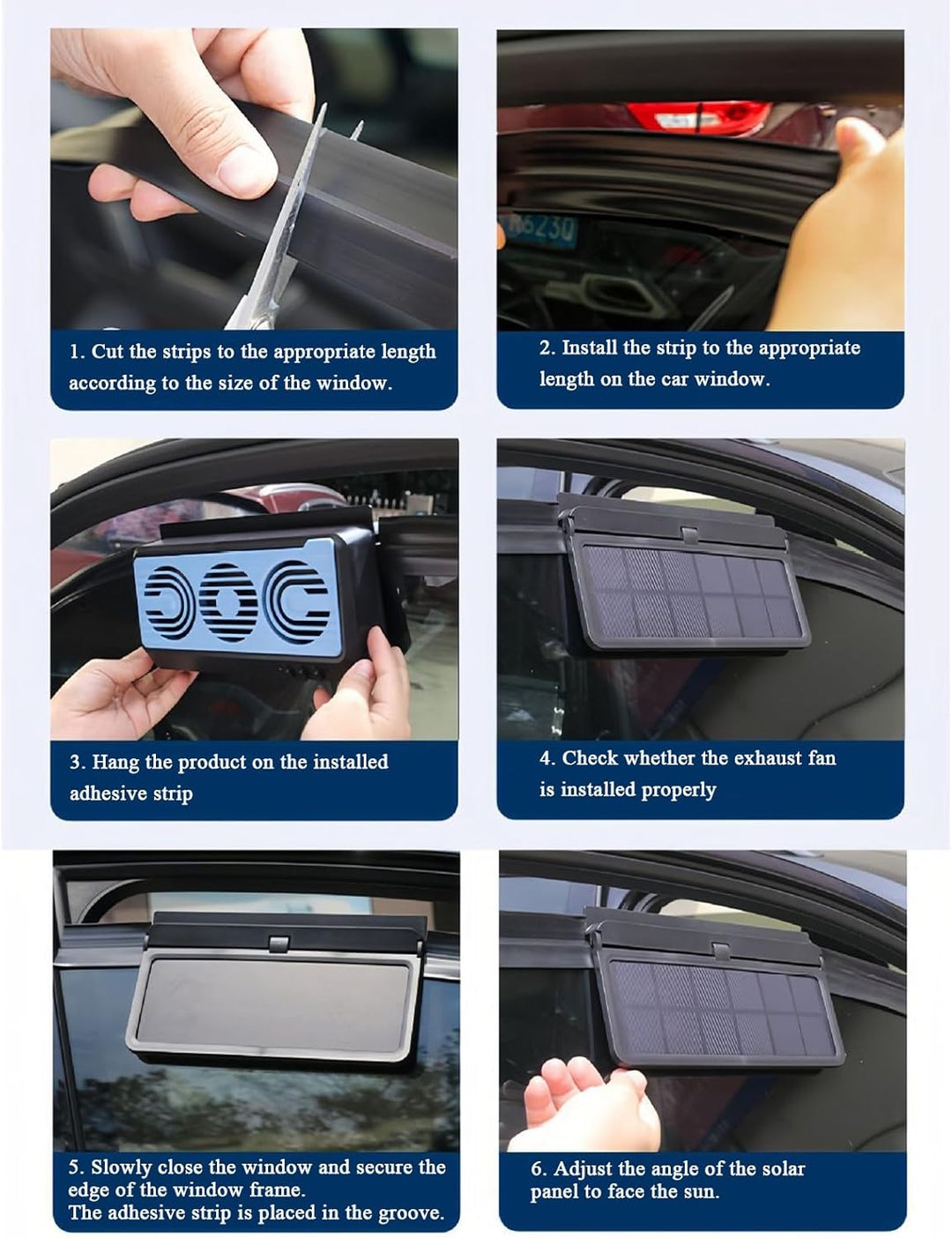 Kalsten | Solar Car Window Fan – Dual Duct Ventilation Exhaust & Cooling Accessory – Aurovent