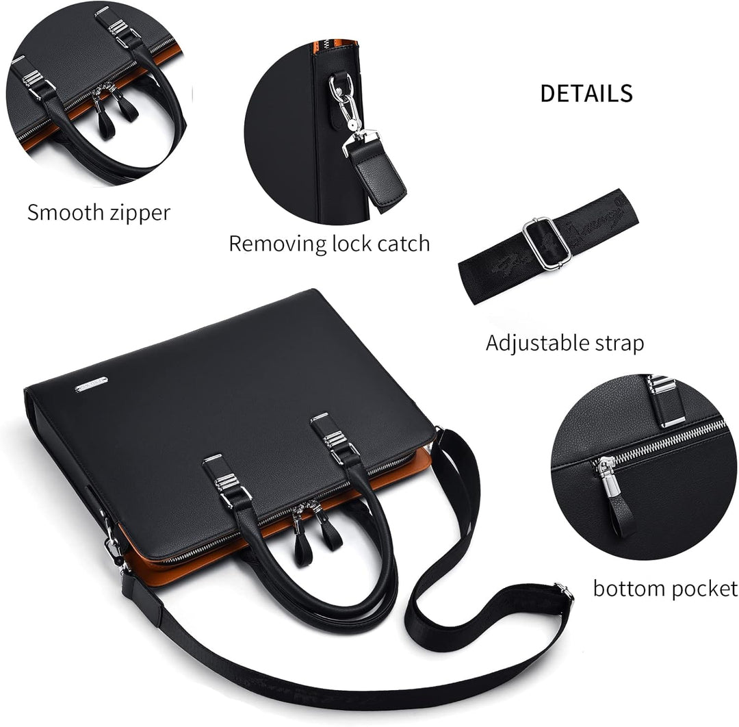 Genuine Leather Multi-Compartment Business Briefcase for Professionals | Kalsten