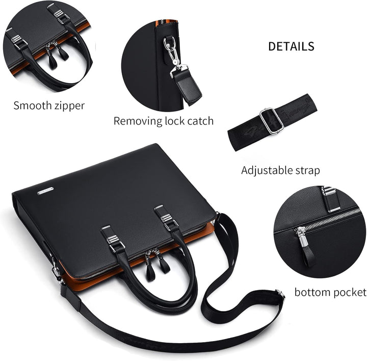Genuine Leather Multi-Compartment Business Briefcase for Professionals | Kalsten
