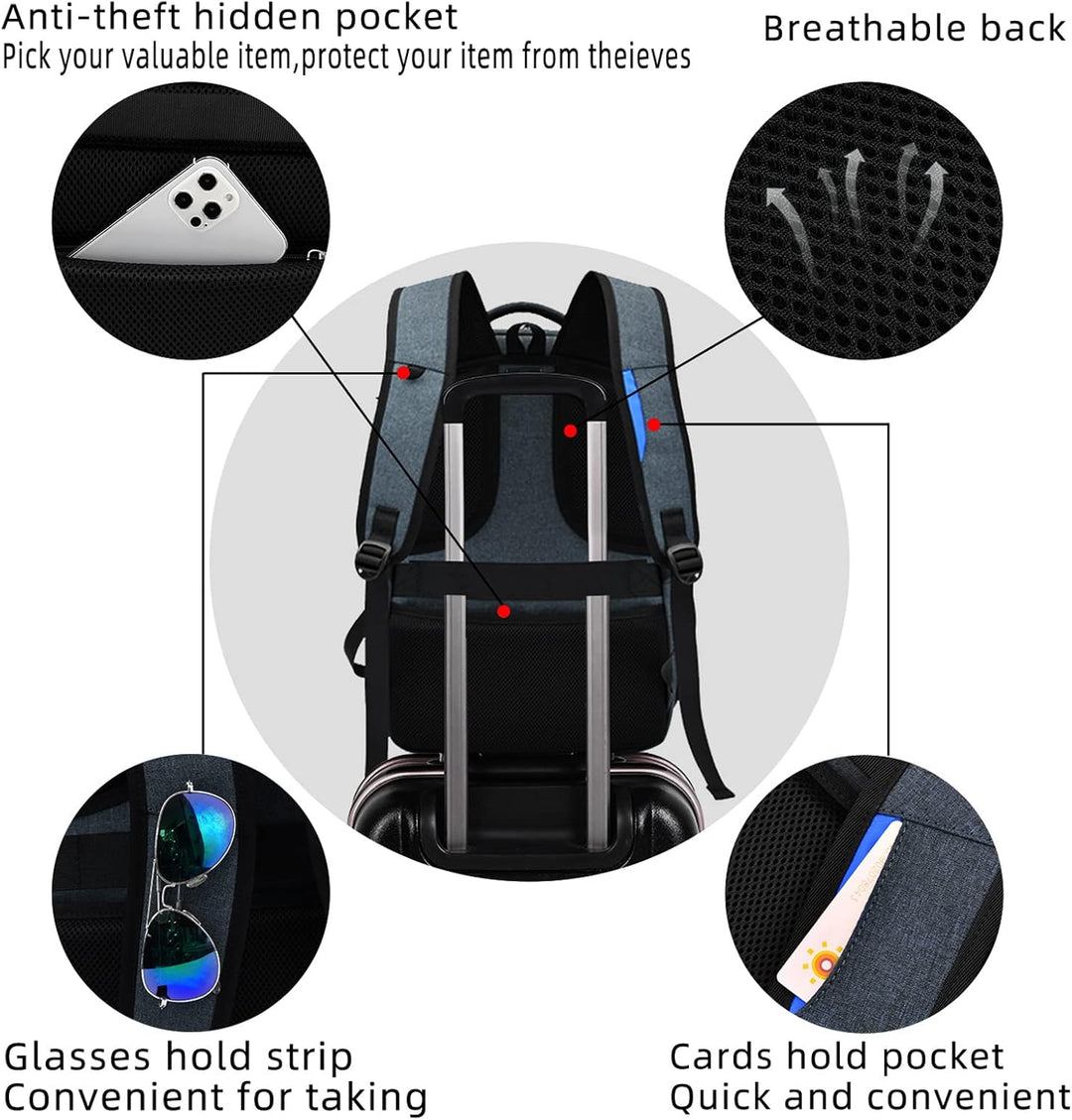 Water-Resistant Travel Laptop Backpack with USB Port & Organised Storage | Kalsten
