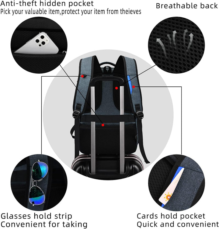 Water-Resistant Travel Laptop Backpack with USB Port & Organised Storage | Kalsten