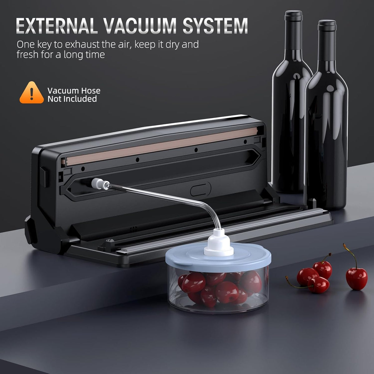 Brehn | Professional 8-in-1 Vacuum Sealer | Integrated Precision Cutter | Modes for Dry & Moist Foods | Airtight LED Sealing System | Incl. 15 Vacuum Bags