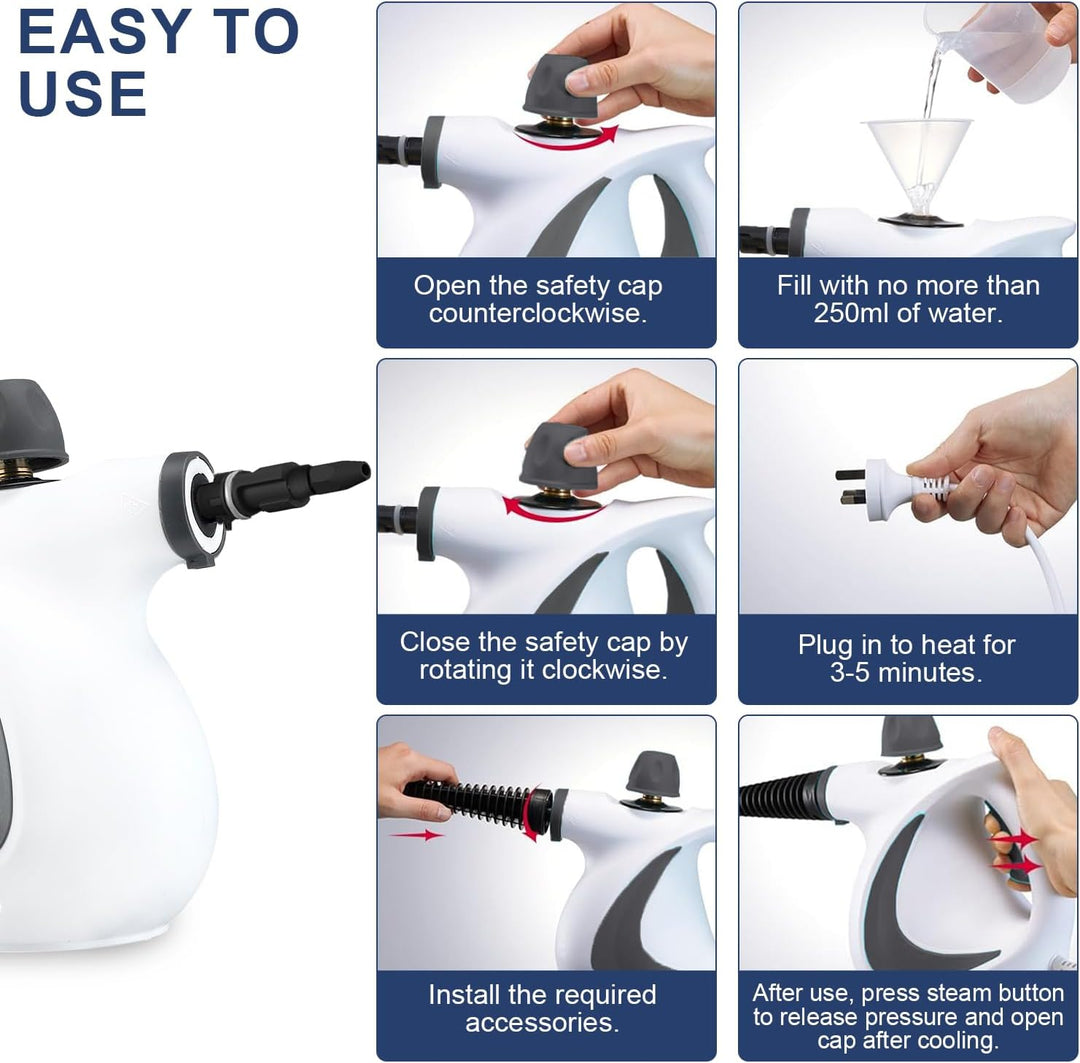 Kalsten | High-Pressure Handheld Steam Cleaner with 9-Piece Accessory Kit – Valtira