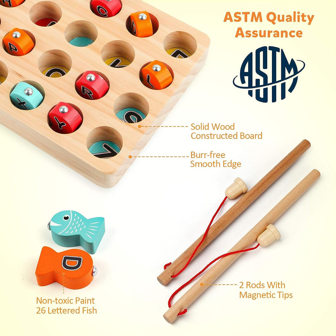 Enchanting Wooden Magnetic Fishing Game - Educational Play Fun for Toddlers Kalsten
