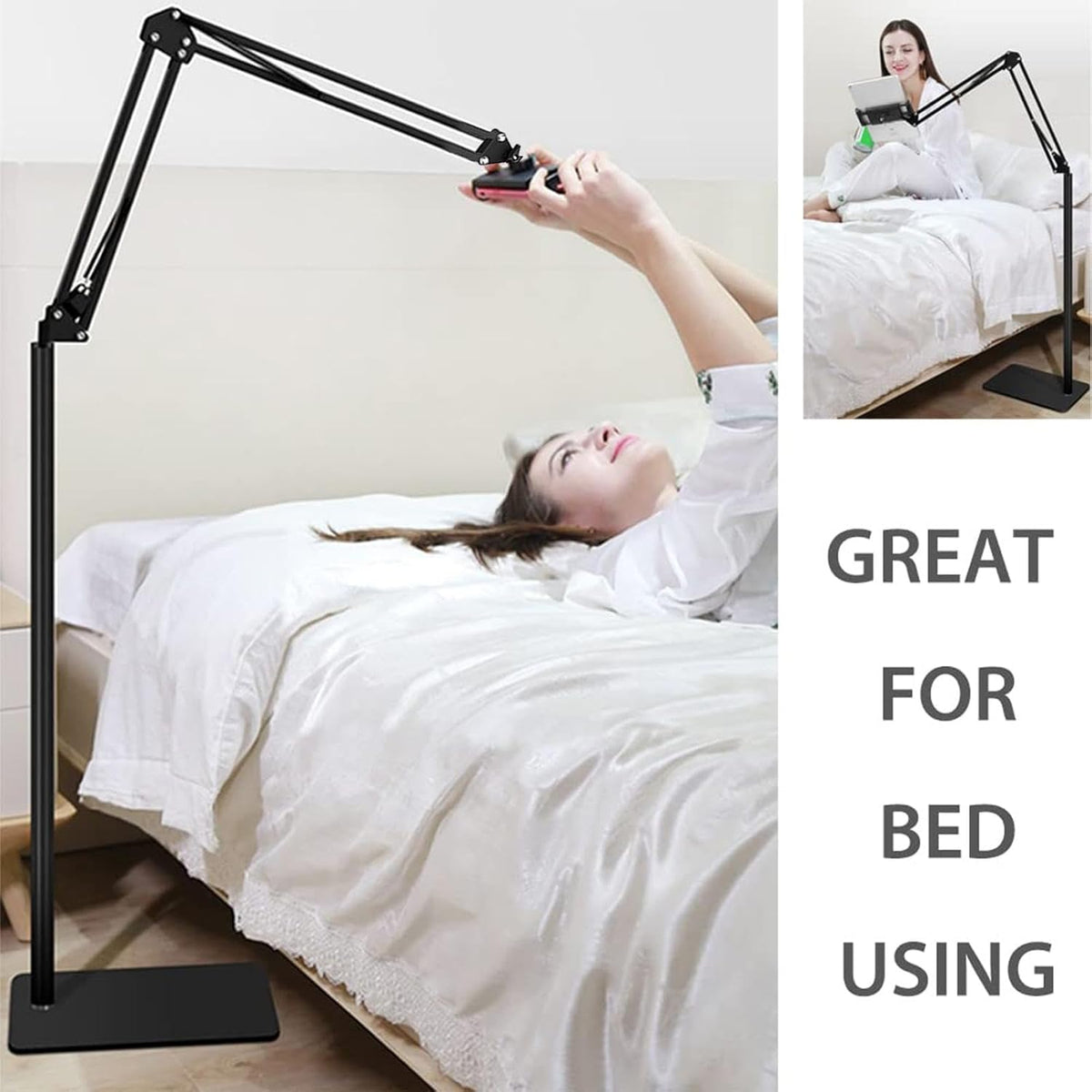 BowLift | Adjustable 360° Phone and Tablet Floor Stand – Movira