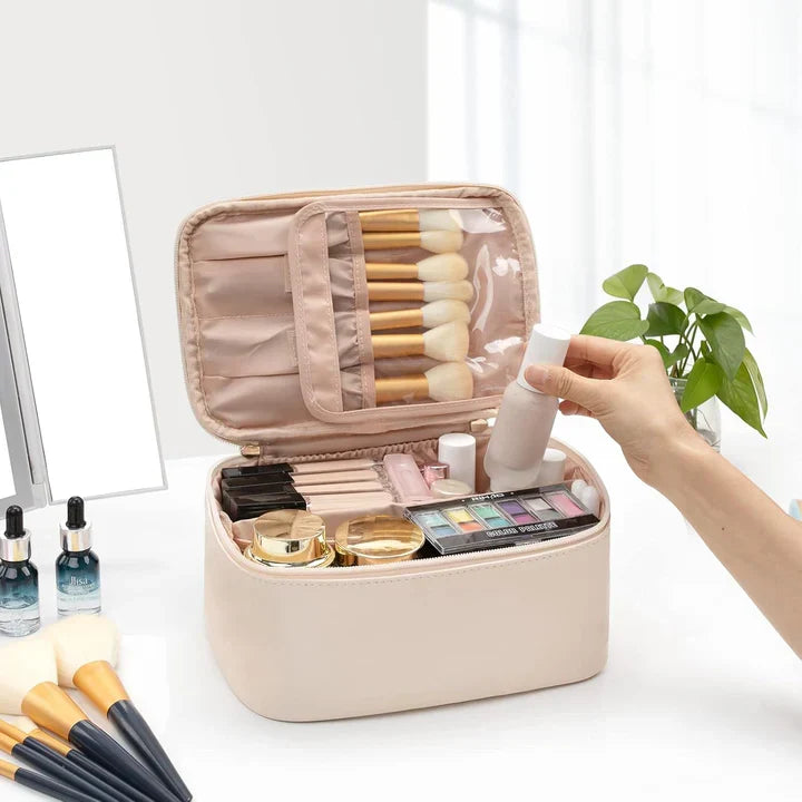 Skanto | Practical Makeup Organizer for Travel | With Compartments and Dividers