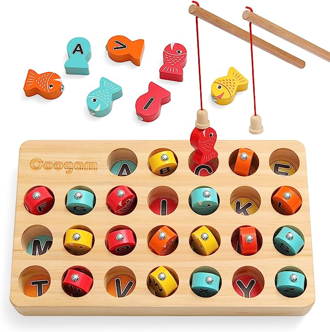 Enchanting Wooden Magnetic Fishing Game - Educational Play Fun for Toddlers Kalsten