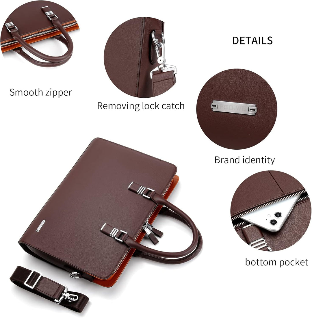 Genuine Leather Multi-Compartment Business Briefcase for Professionals | Kalsten