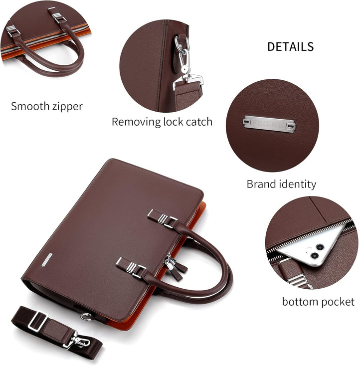 Genuine Leather Multi-Compartment Business Briefcase for Professionals | Kalsten