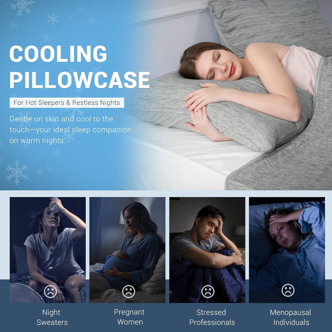 Revolutionary Gray Cooling Pillowcases Set of 2 –  Pro Q-Max 0.4 | Kalsten