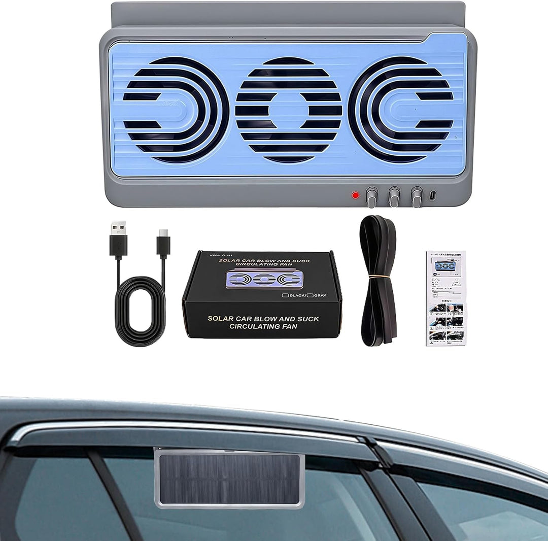 Kalsten | Solar Car Window Fan – Dual Duct Ventilation Exhaust & Cooling Accessory – Aurovent
