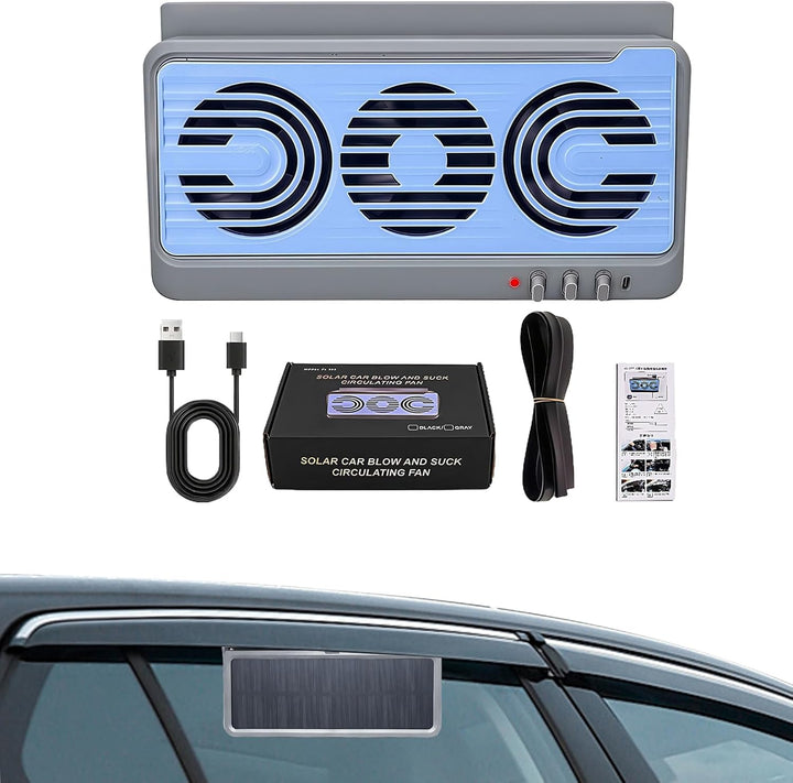 Kalsten | Solar Car Window Fan – Dual Duct Ventilation Exhaust & Cooling Accessory – Aurovent