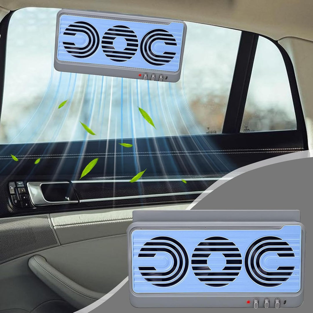Kalsten | Solar Car Window Fan – Dual Duct Ventilation Exhaust & Cooling Accessory – Aurovent