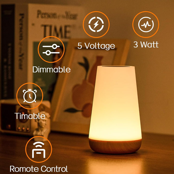 Night Light, LED Touch Bedside Table Lamp, 13 RGB Colours Changing | Kalsten
