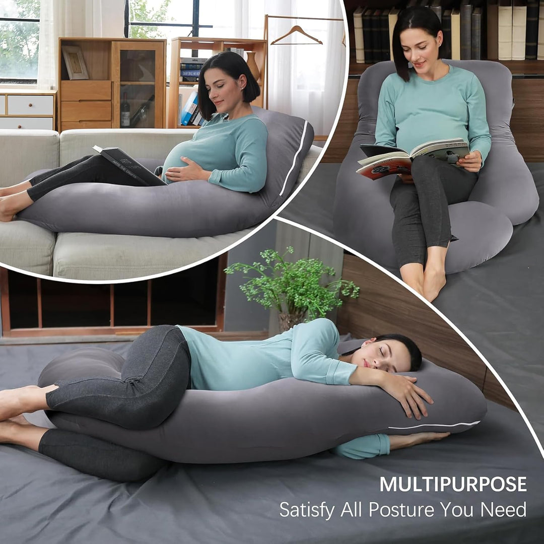 Kalsten | J-Shaped Maternity Support Pillow for Side Sleeping and Breastfeeding