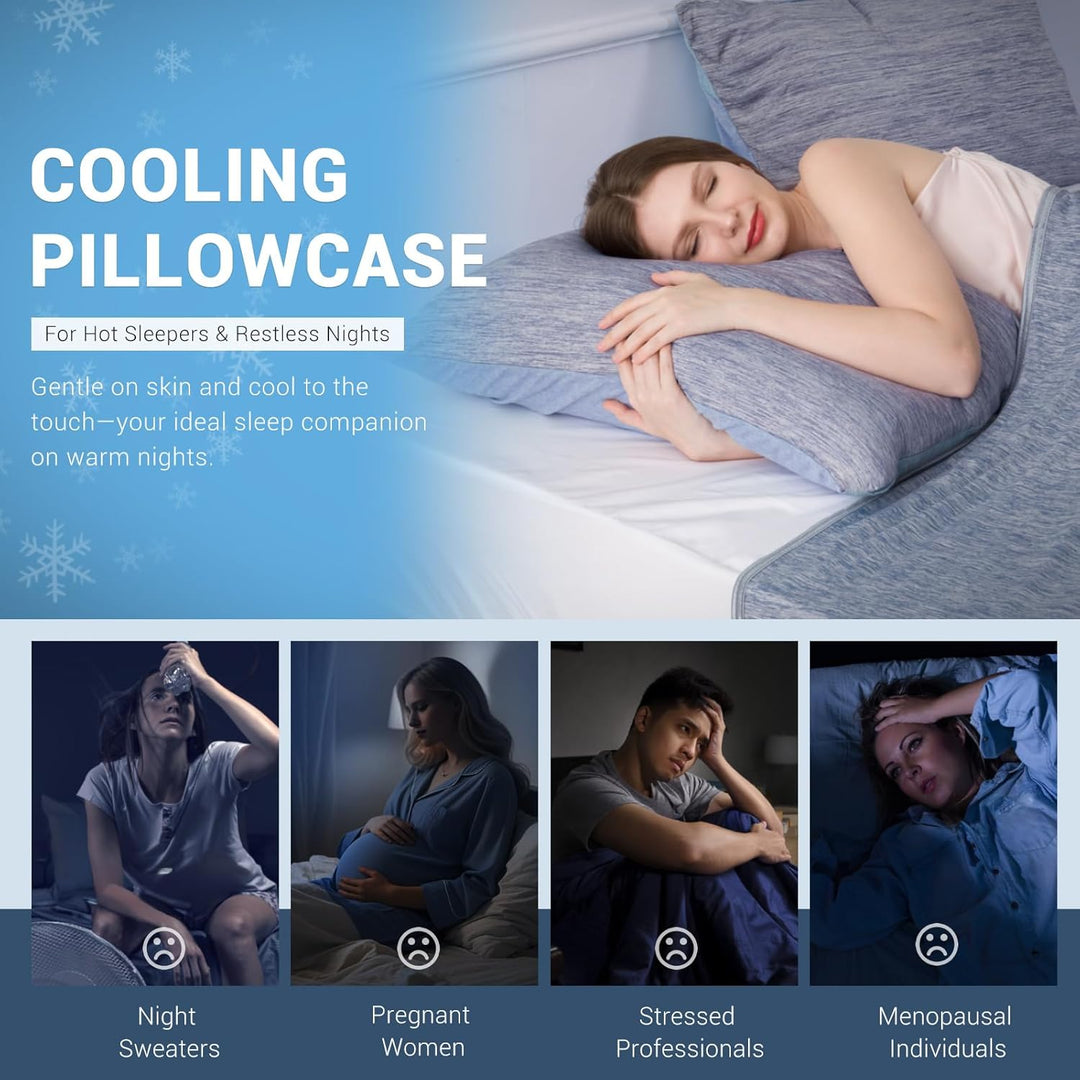 Revolutionary Blue Cooling Pillowcases Set of 2 –  Pro Q-Max 0.4 | Kalsten