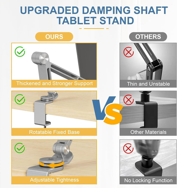 Kalsten | Adjustable Aluminum Tablet Desk Stand with 360° Rotation – Movaro