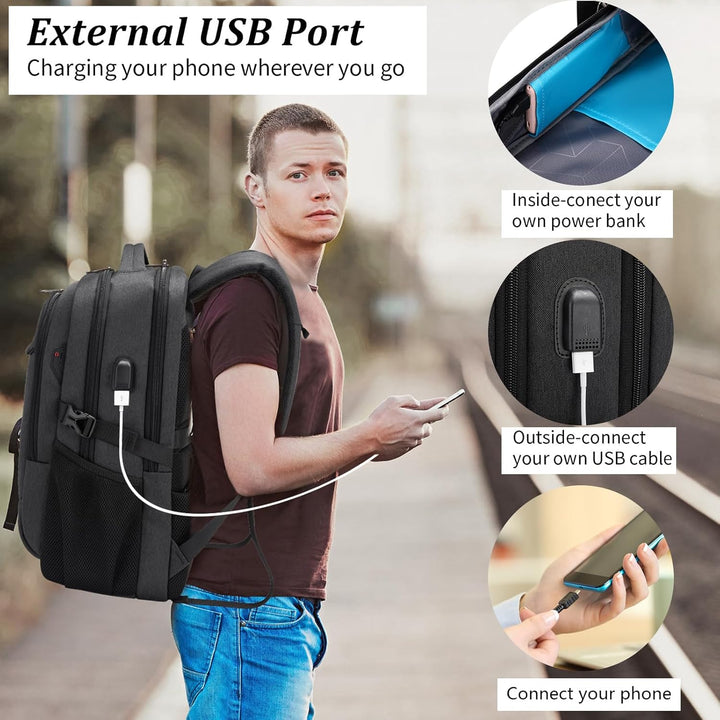 Water-Resistant Travel Laptop Backpack with USB Port & Organised Storage | Kalsten