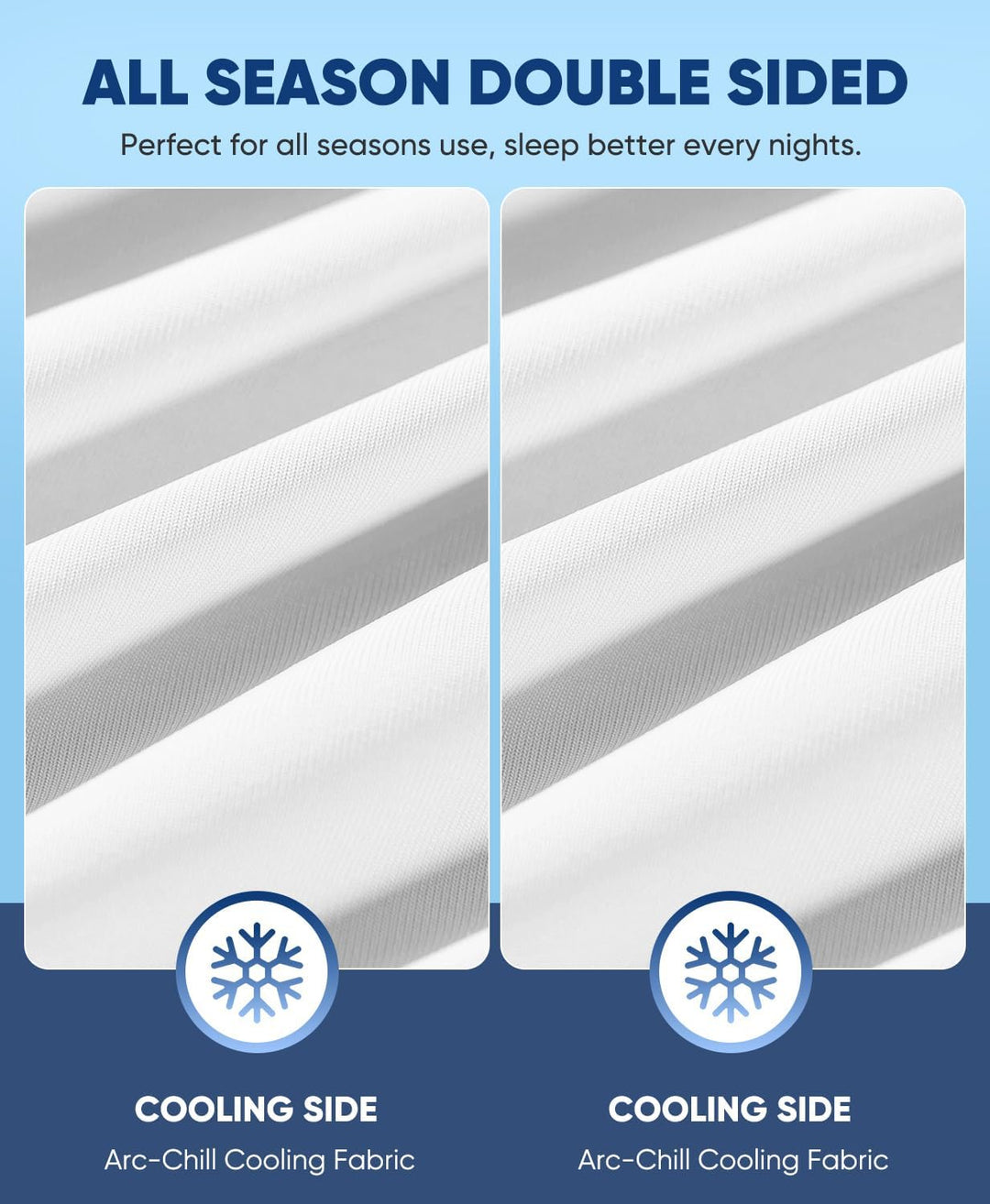 2-Pack Premium Silky Super Cooling White Pillowcases –  Extreme Q-Max 0.5 | Kalsten