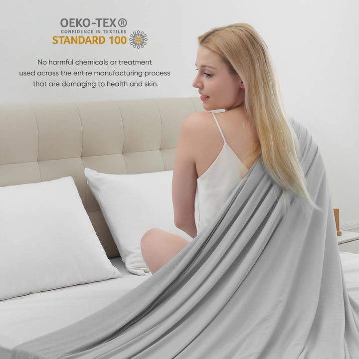 Cooling Blanket –   Q-Max>0.5, Lightweight Bamboo Fiber, Breathable & Soft, All-Season Cool Comfort | Kalsten