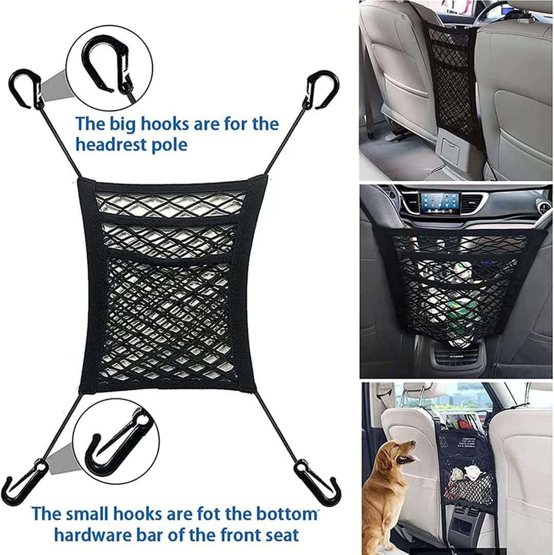 Kalsten | Stretchable Car Seat Divider & Storage Net with Pet Barrier