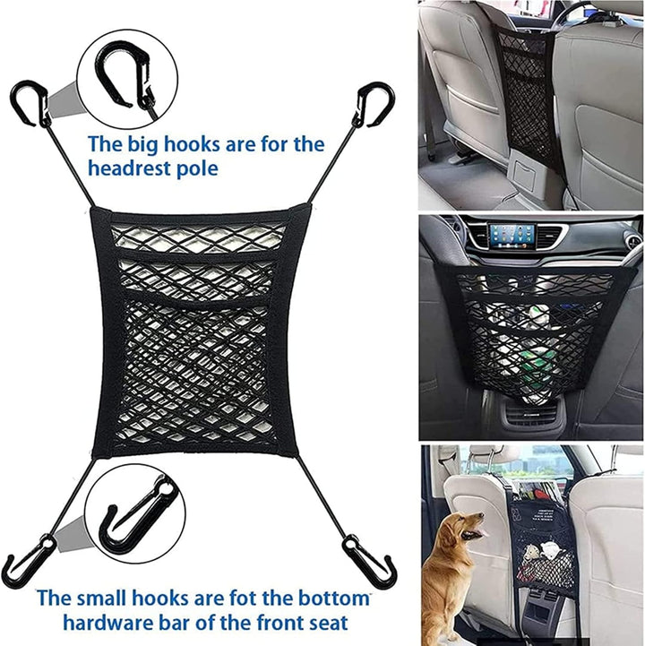 Kalsten | Stretchable Car Seat Divider & Storage Net with Pet Barrier