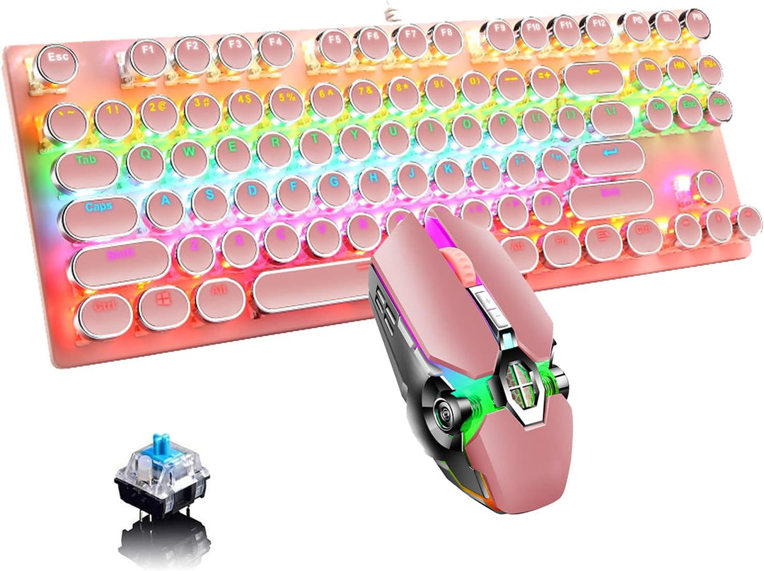 Kalsten | 87-Key Mechanical Gaming Keyboard RGB Backlit Blue Switch