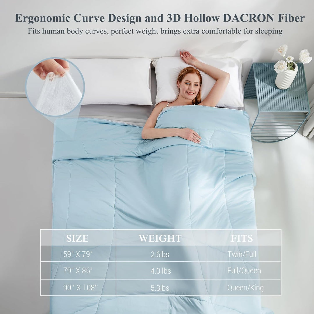 Ultra Soft Cloudy 3D Cooling Comforter  Extreme Q Max 0.5-Blue & Gray | Kalsten