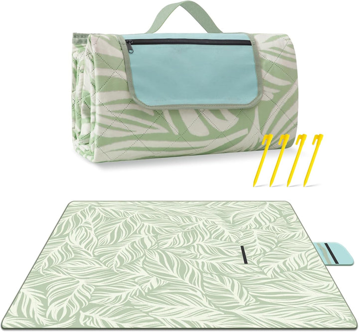 Kalsten | Extra Large Waterproof Picnic Blanket 200 × 200 cm with 3 Layers – MeadowRest