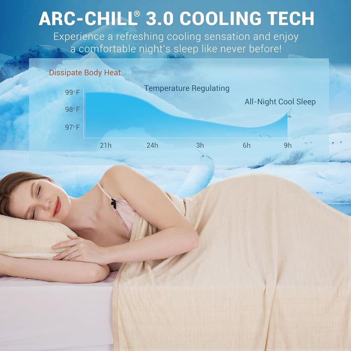 Light Brown Cooling Blanket –  3.0, Q-Max>0.5, Multi-Size Options | Kalsten