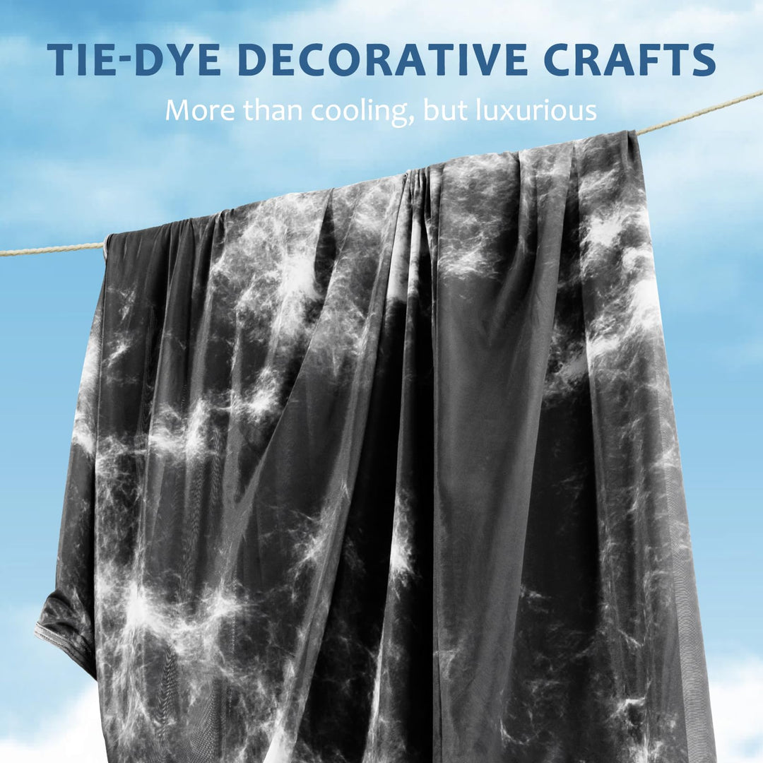 Tie Dye Cooling Blanket – Q-Max 0.5+ Double-Layer Dual-Sided Cool Touch Blanket for Comfortable Summer Nights-Grey | Kalsten